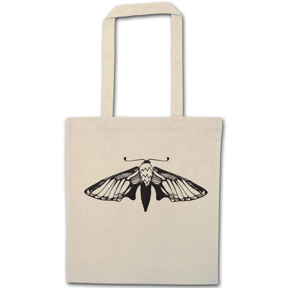 Moth illustration natural tote bag