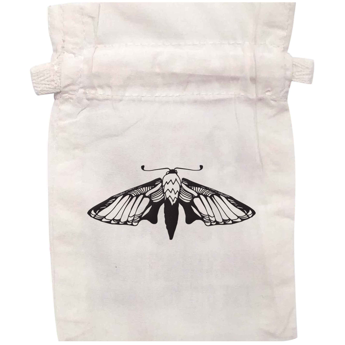 Moth illustration | XS - L | Pouch / Drawstring bag / Sack | Organic Cotton | Bulk discounts available!