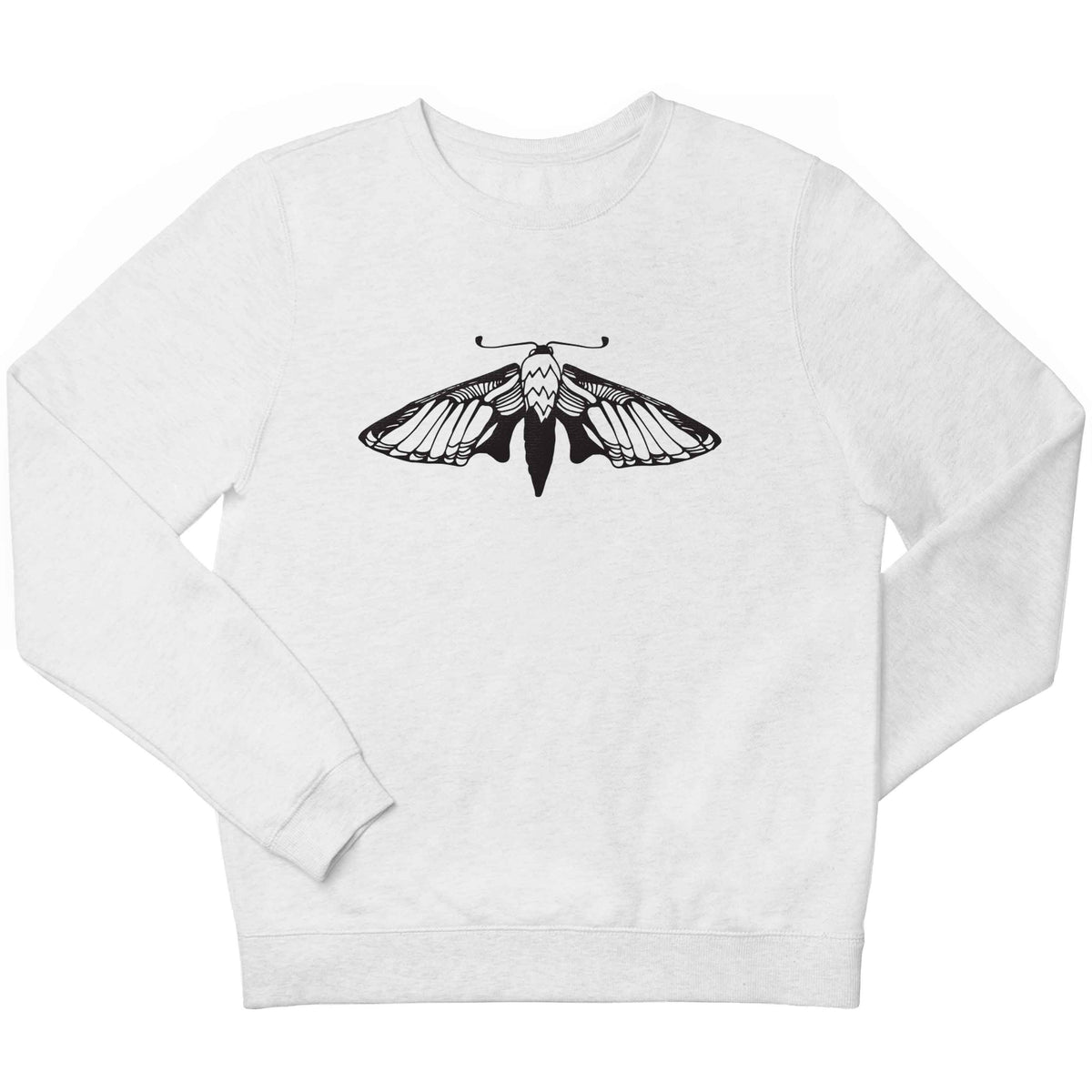 Moth illustration children's white sweater 12-13 Years