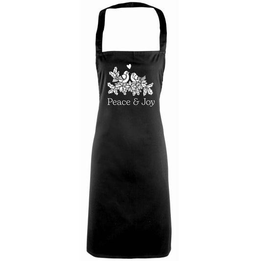 Peace & Joy adults black apron