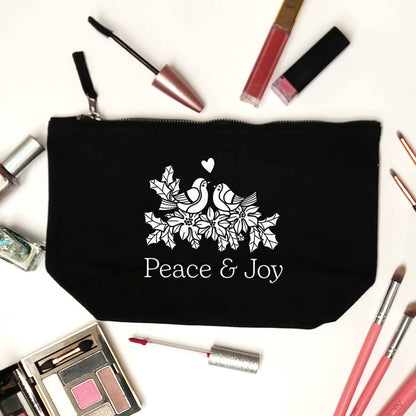 Peace & Joy black makeup bag