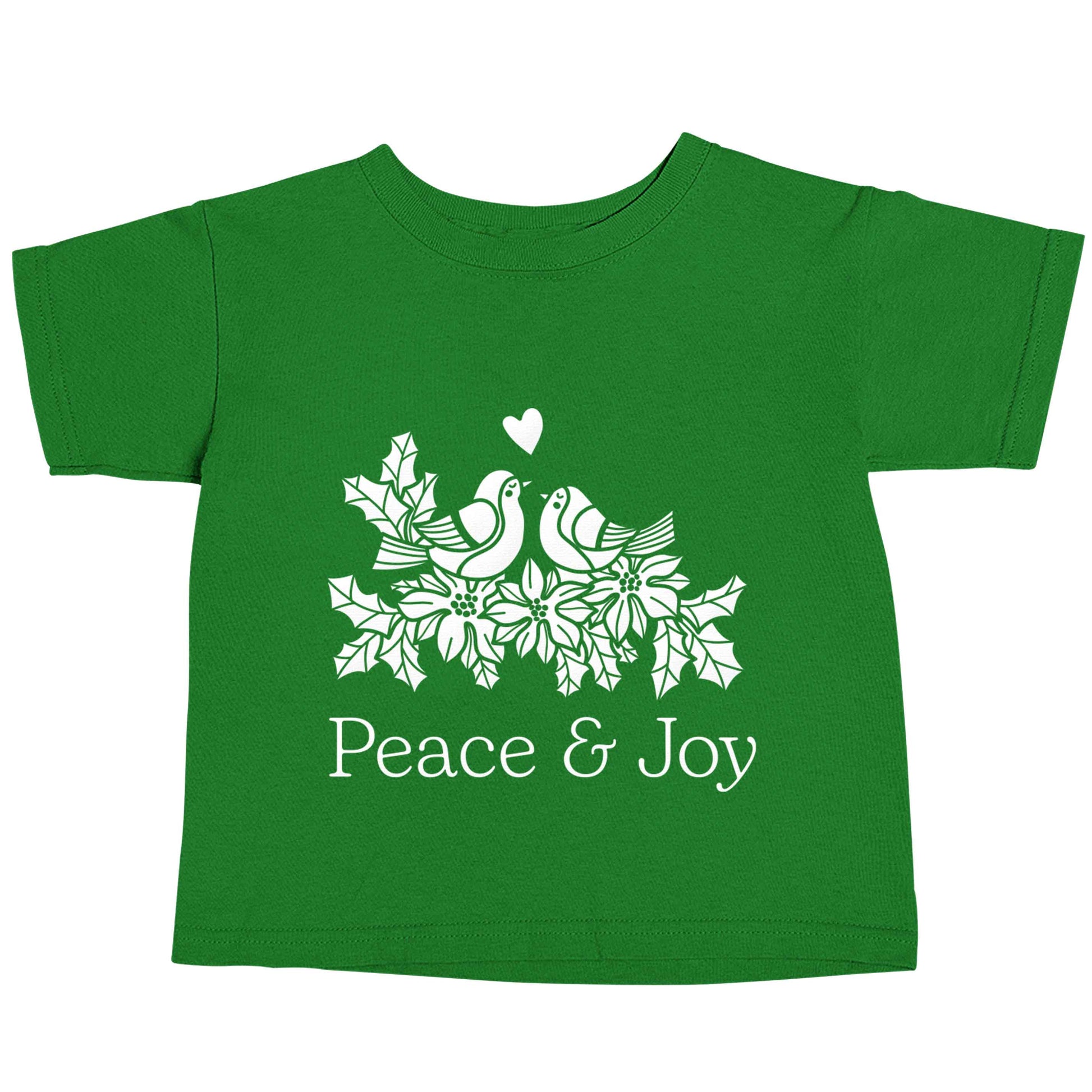 Peace & Joy green baby toddler Tshirt 2 Years