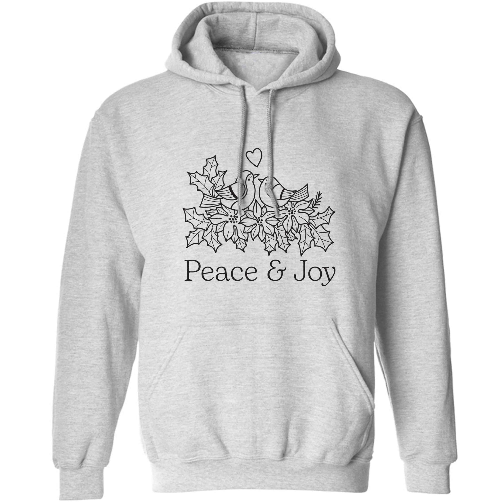 Peace & Joy adults unisex grey hoodie 2XL