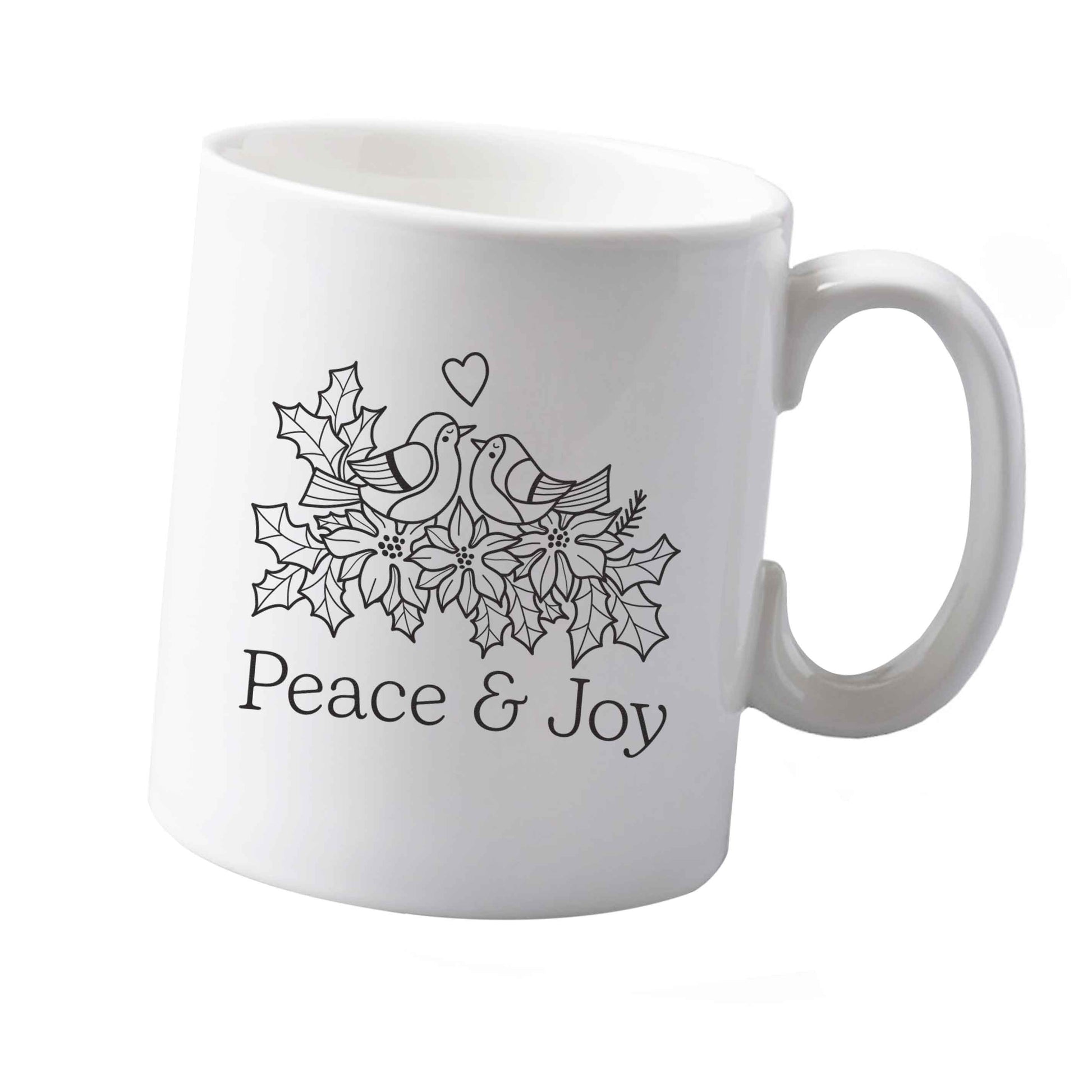 10 oz Peace & Joy ceramic mug  both sides