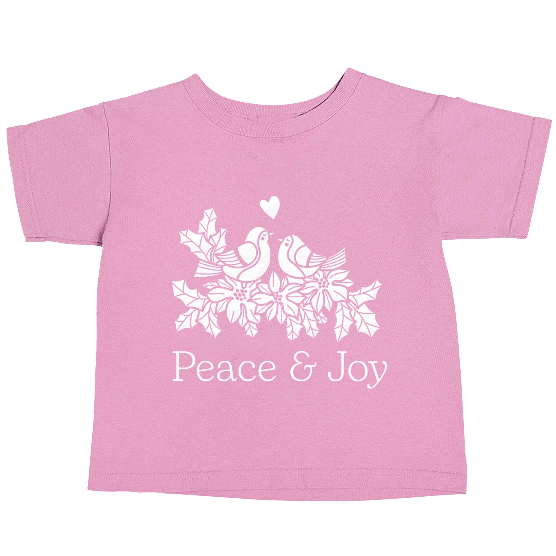 Peace & Joy light pink baby toddler Tshirt 2 Years