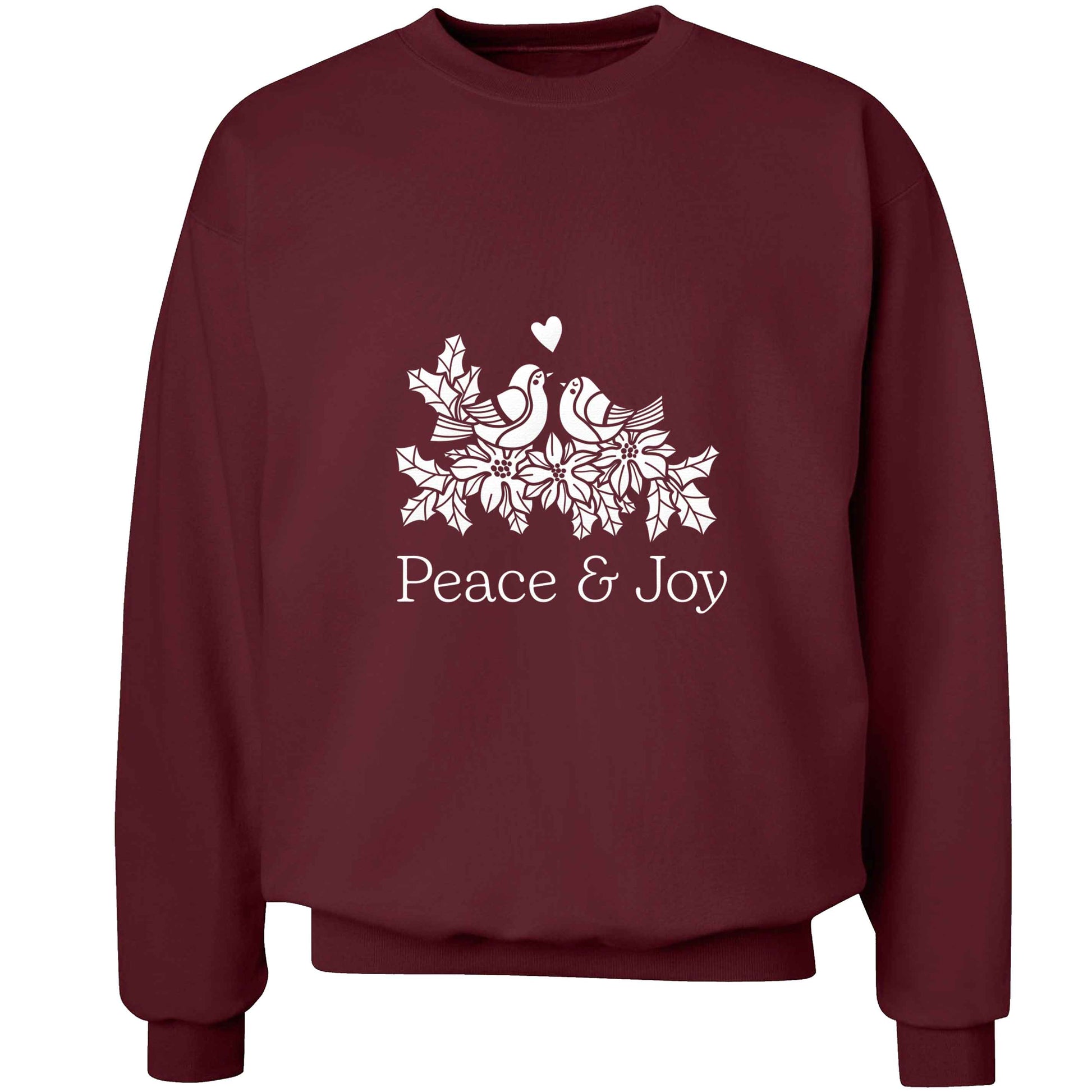 Peace & Joy adult's unisex maroon sweater 2XL