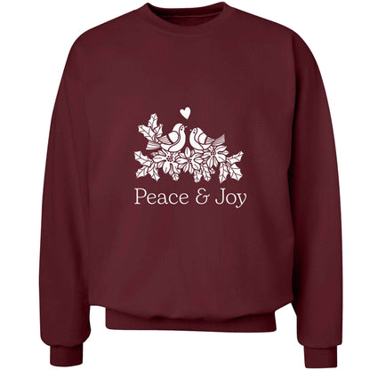 Peace & Joy adult's unisex maroon sweater 2XL