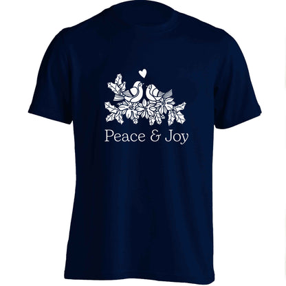 Peace & Joy adults unisex navy Tshirt 2XL