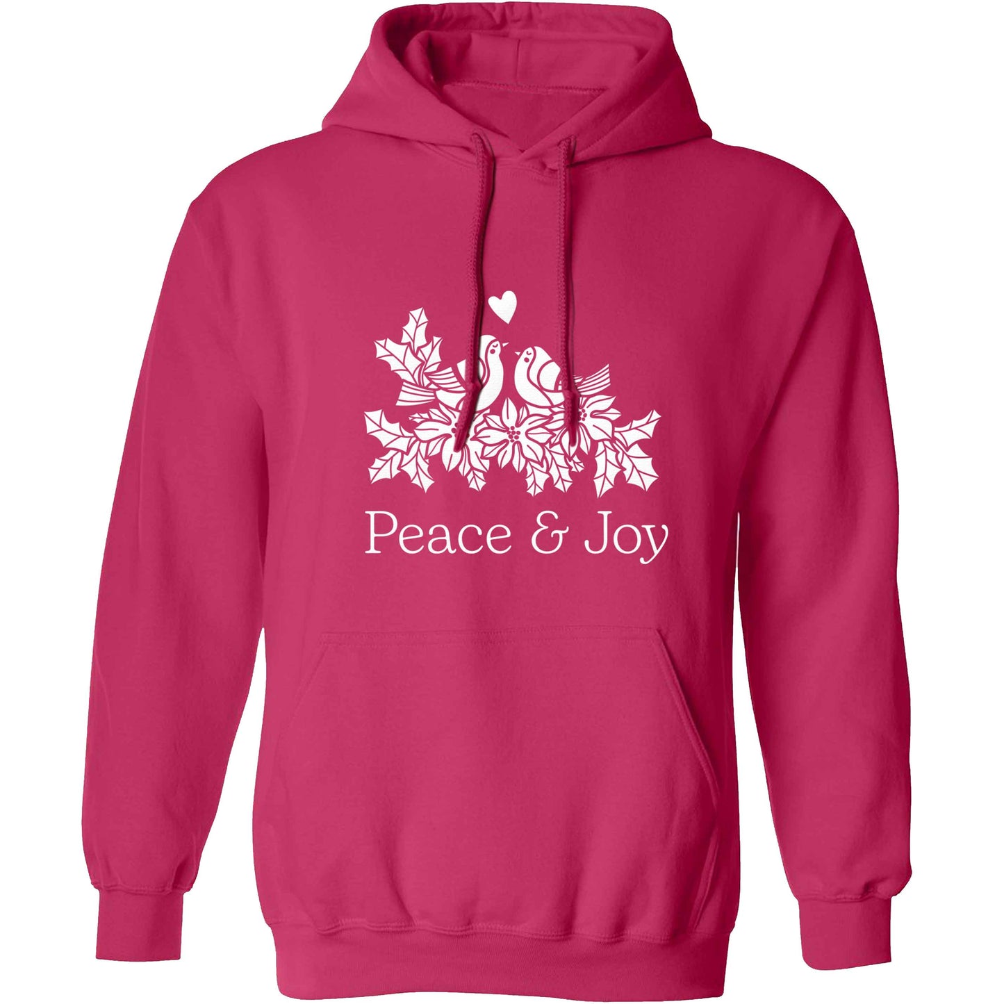 Peace & Joy adults unisex pink hoodie 2XL