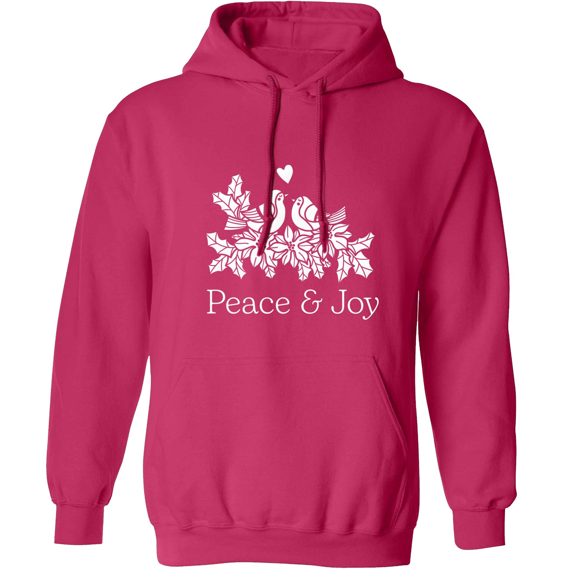Peace & Joy adults unisex pink hoodie 2XL
