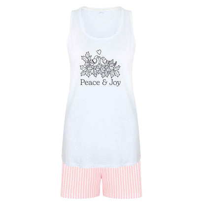Peace & Joy size XL women's pyjama shorts set in pink 