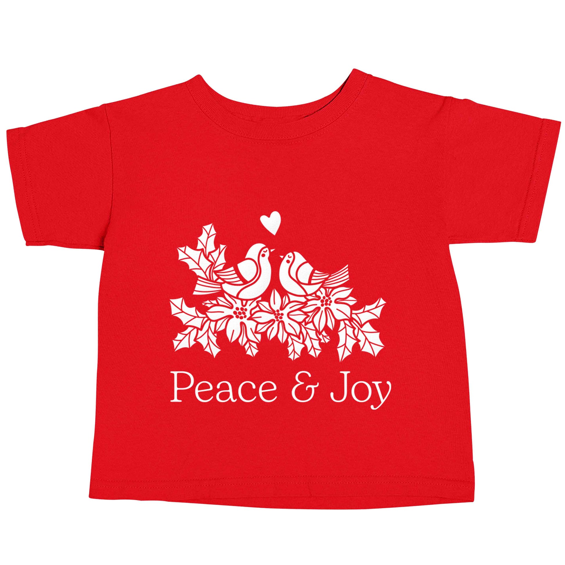 Peace & Joy red baby toddler Tshirt 2 Years