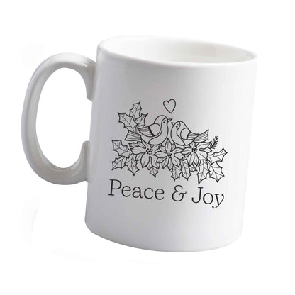 10 oz Peace & Joy ceramic mug left sided