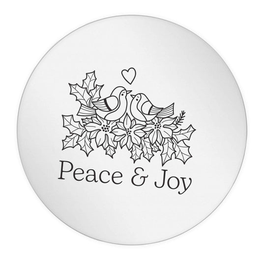 Peace & Joy 24 @ 45mm matt circle stickers