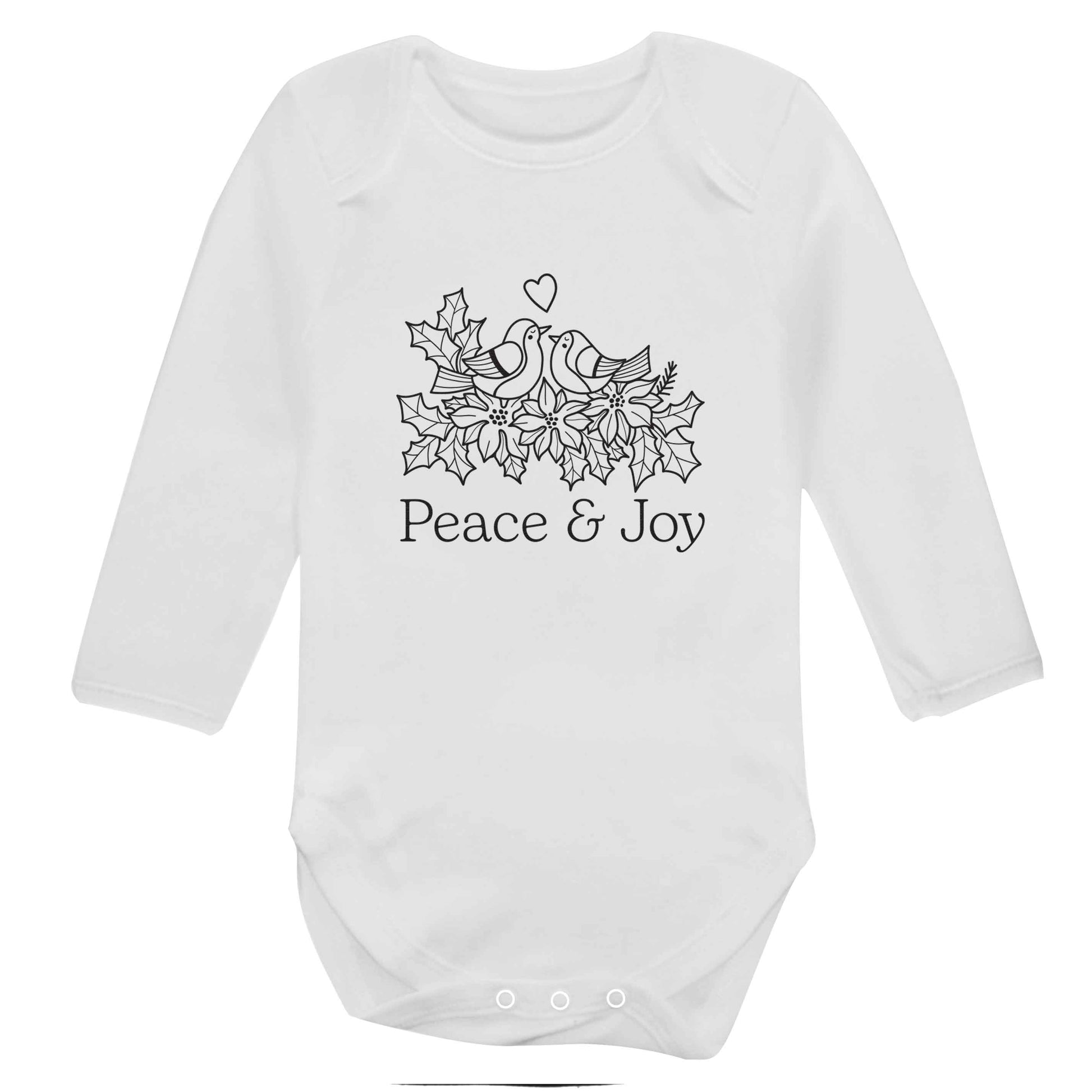 Peace & Joy baby bodysuit long sleeved white 6-12 months