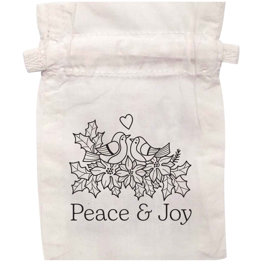 Peace & Joy | XS - L | Pouch / Drawstring bag / Sack | Organic Cotton | Bulk discounts available!