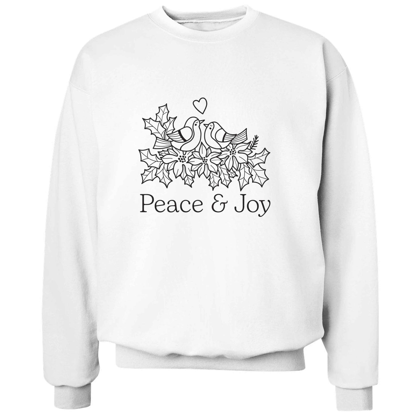 Peace & Joy adult's unisex white sweater 2XL