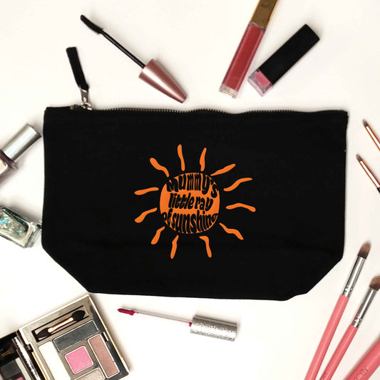 Mummy's little ray of sunshine black makeup bag