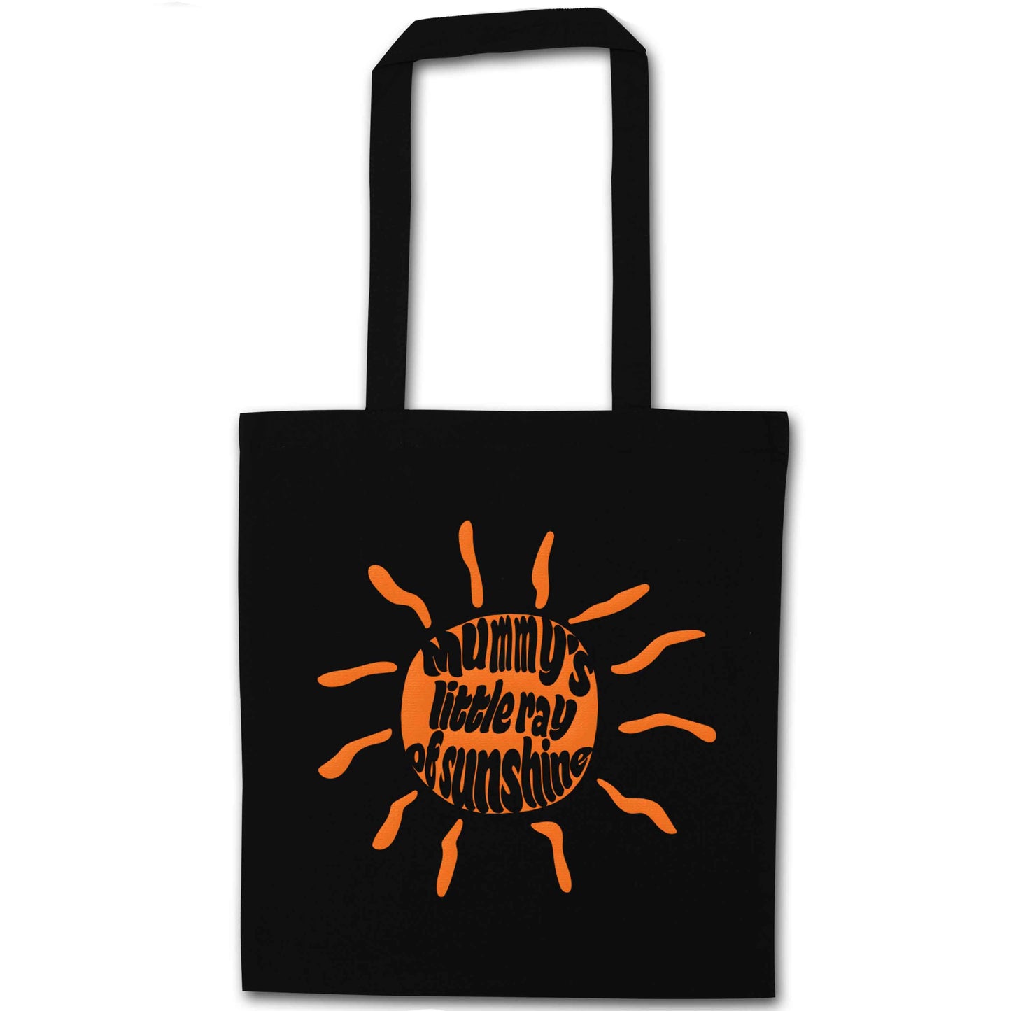 Mummy's little ray of sunshine black tote bag
