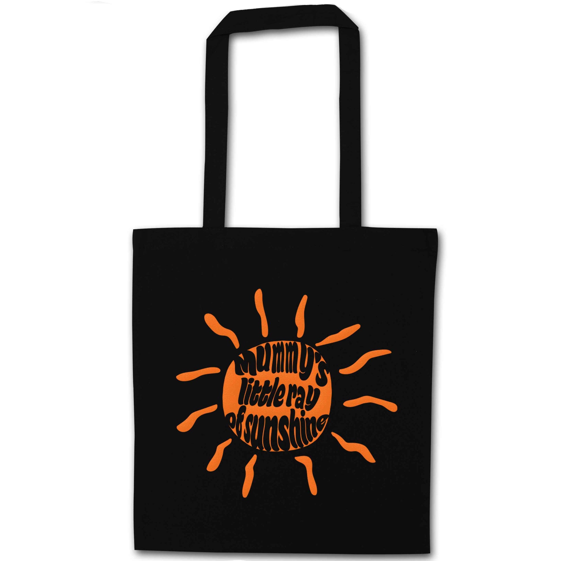 Mummy's little ray of sunshine black tote bag