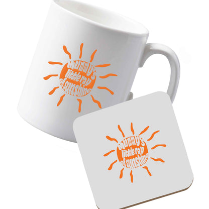 10 oz Ceramic mug and coaster Mummy's little ray of sunshine left sided