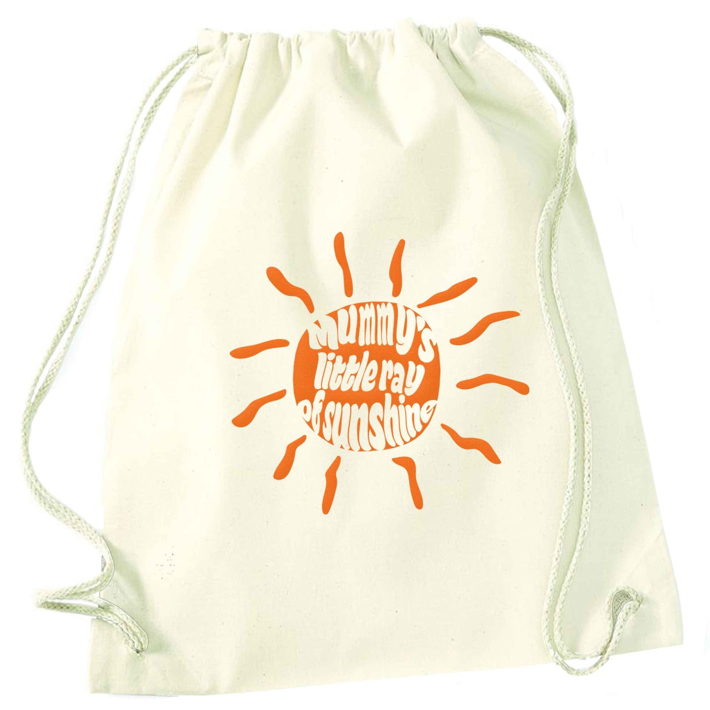 Mummy's little ray of sunshine natural drawstring bag