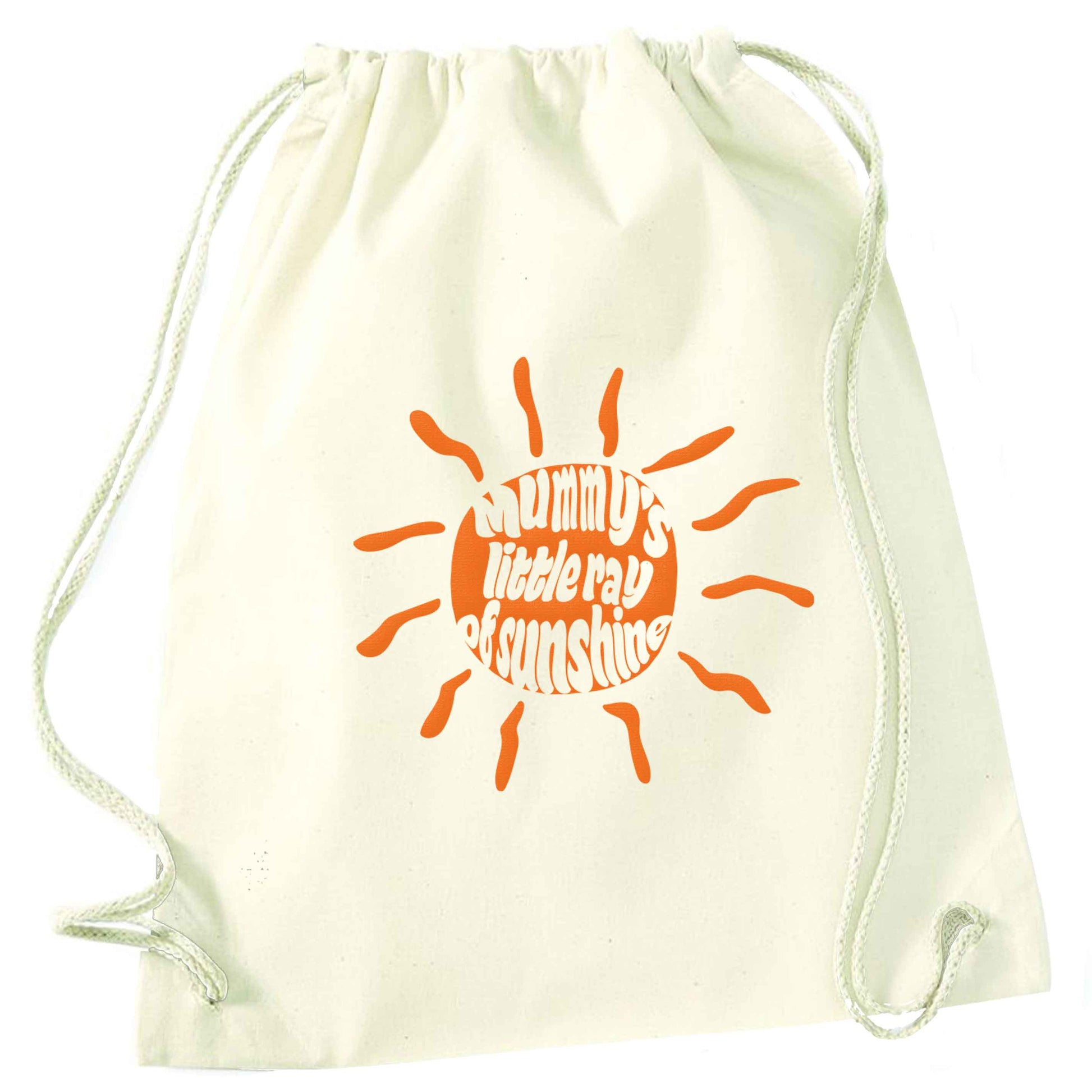 Mummy's little ray of sunshine natural drawstring bag