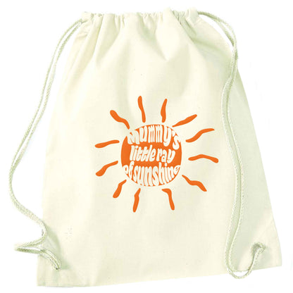 Mummy's little ray of sunshine natural drawstring bag