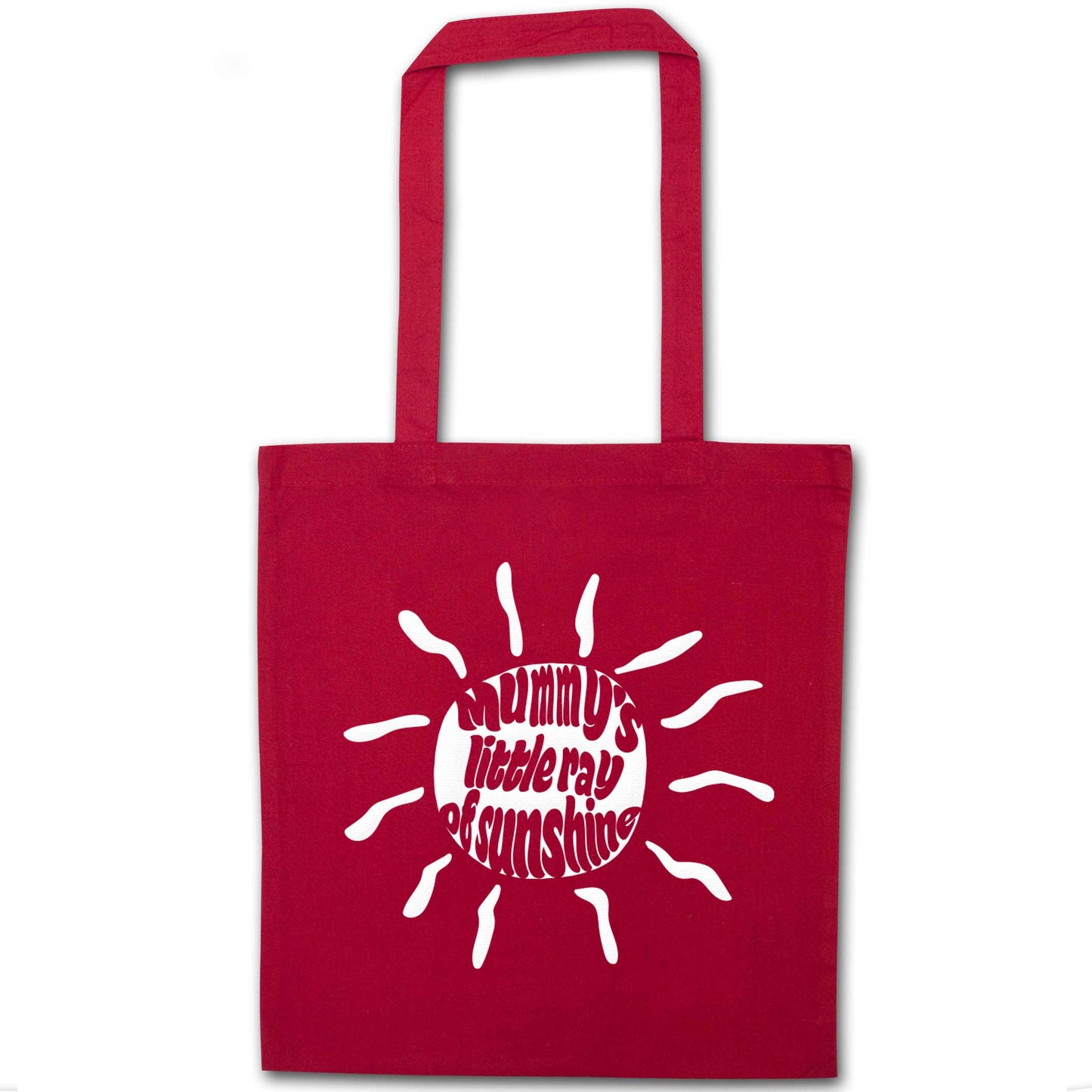 Mummy's little ray of sunshine red tote bag