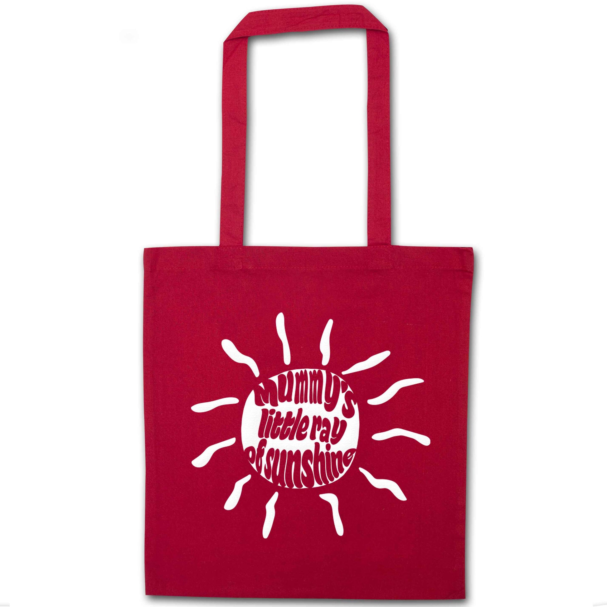 Mummy's little ray of sunshine red tote bag