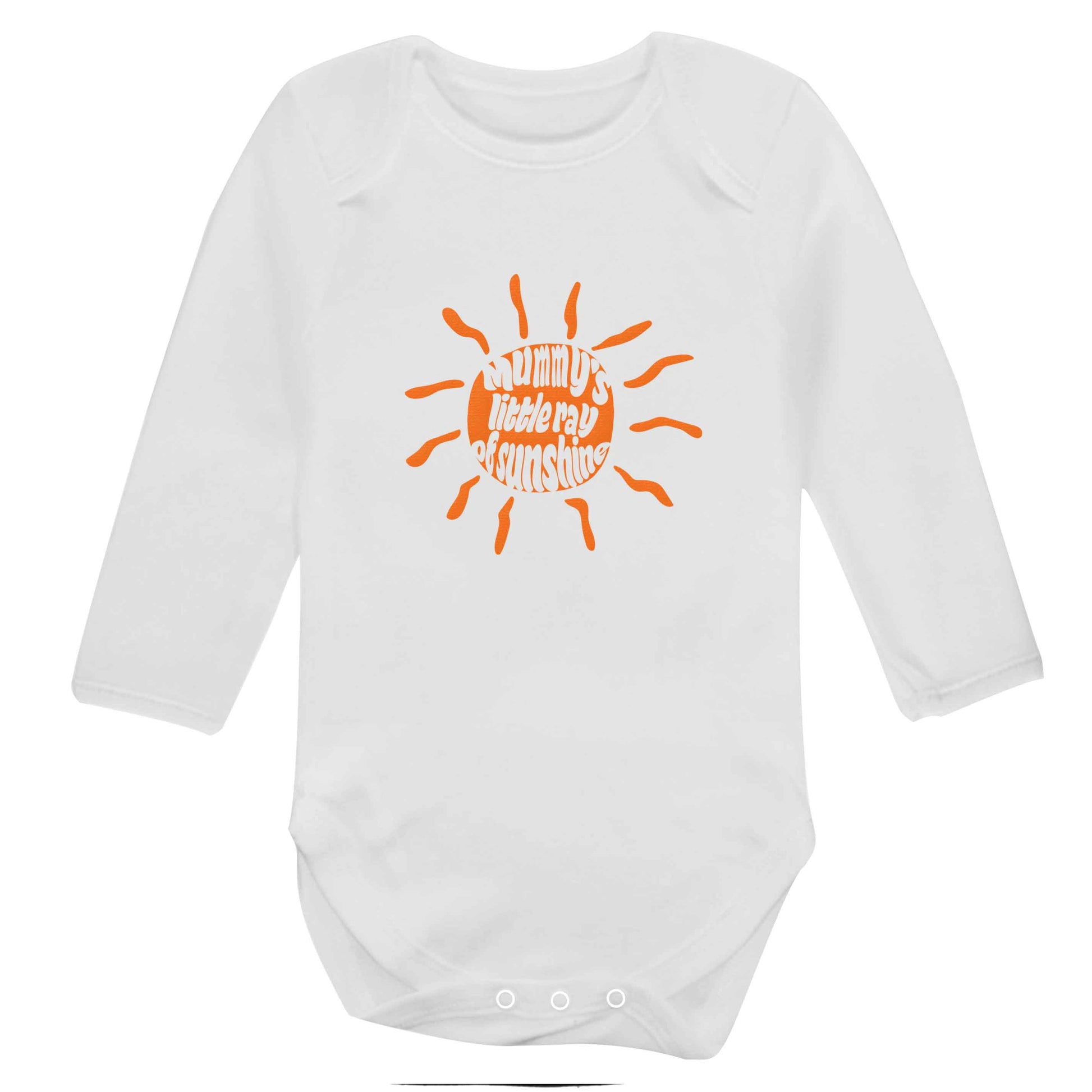 Mummy's little ray of sunshine baby bodysuit long sleeved white 6-12 months