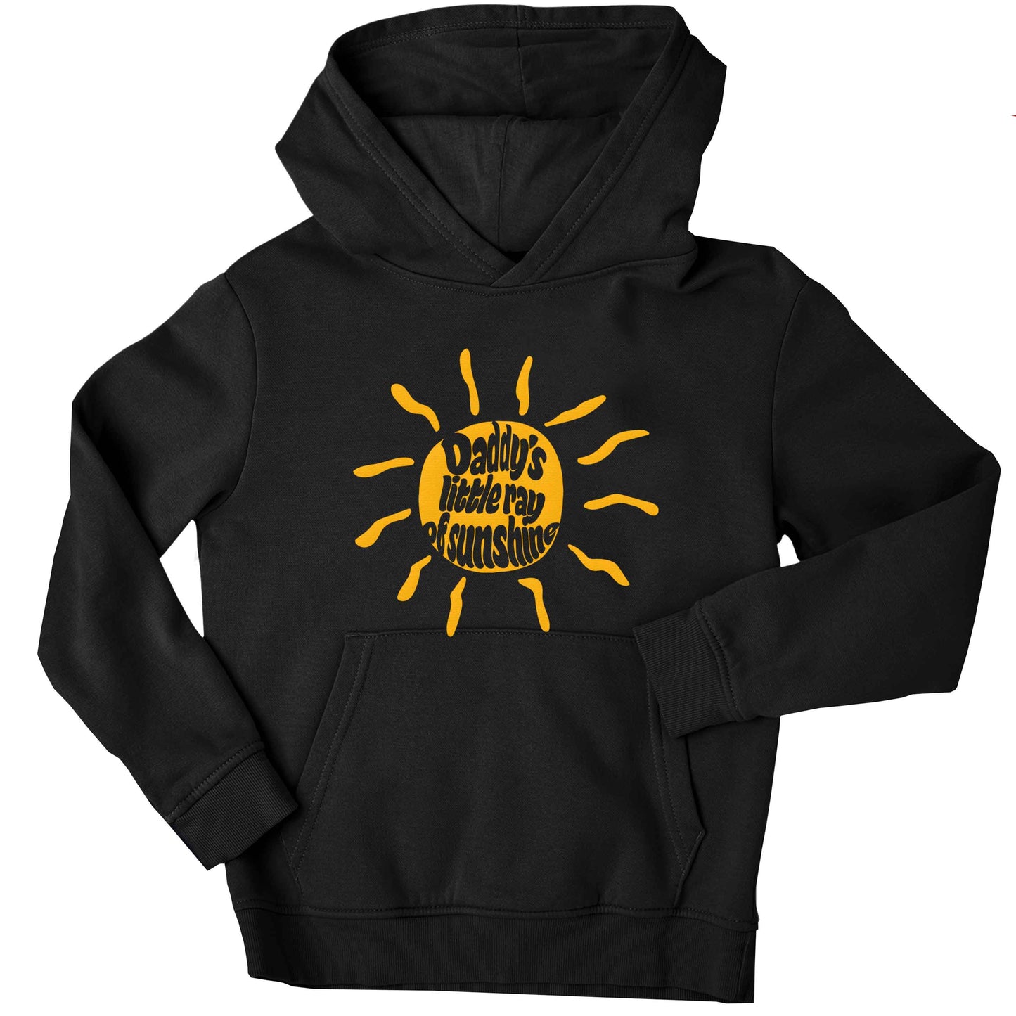 Daddy's little ray of sunshine children's black hoodie 12-13 Years