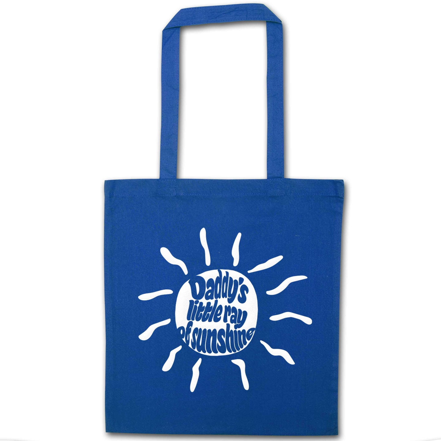 Daddy's little ray of sunshine blue tote bag