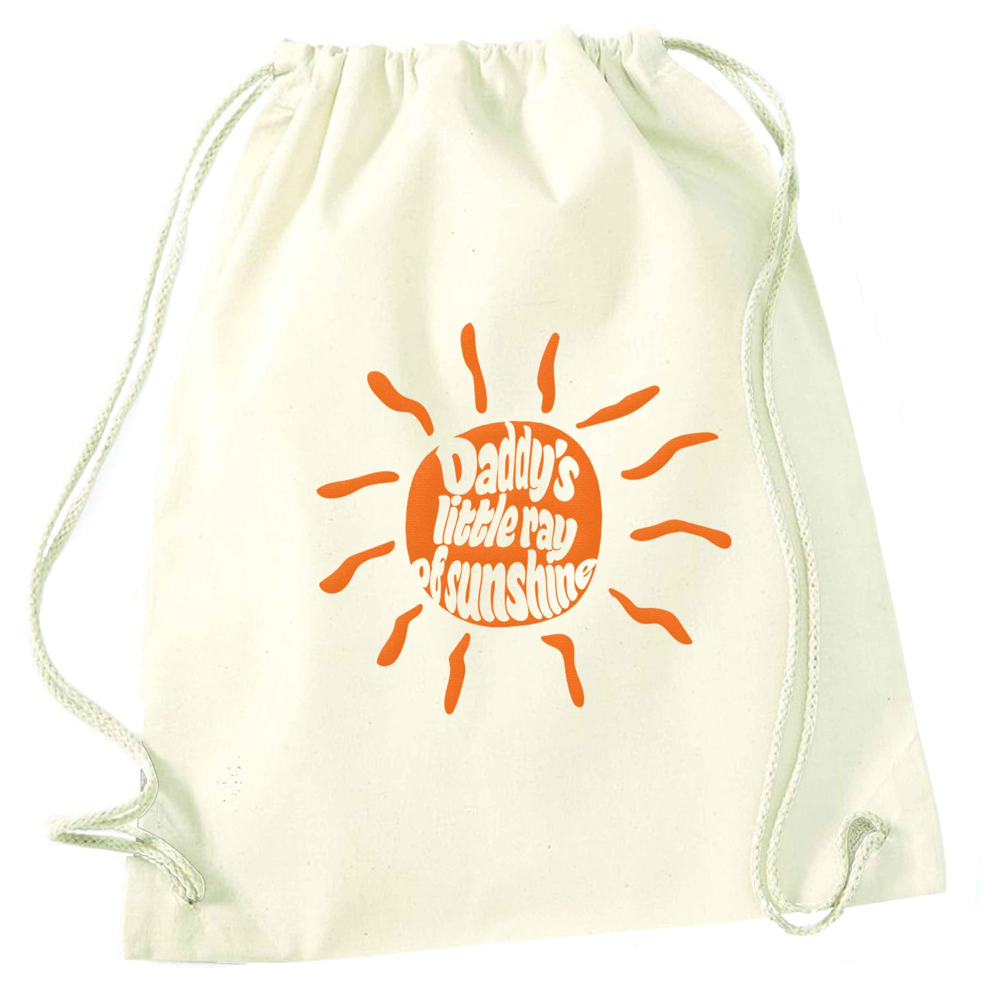 Daddy's little ray of sunshine natural drawstring bag