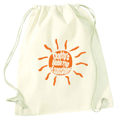 Daddy's little ray of sunshine natural drawstring bag