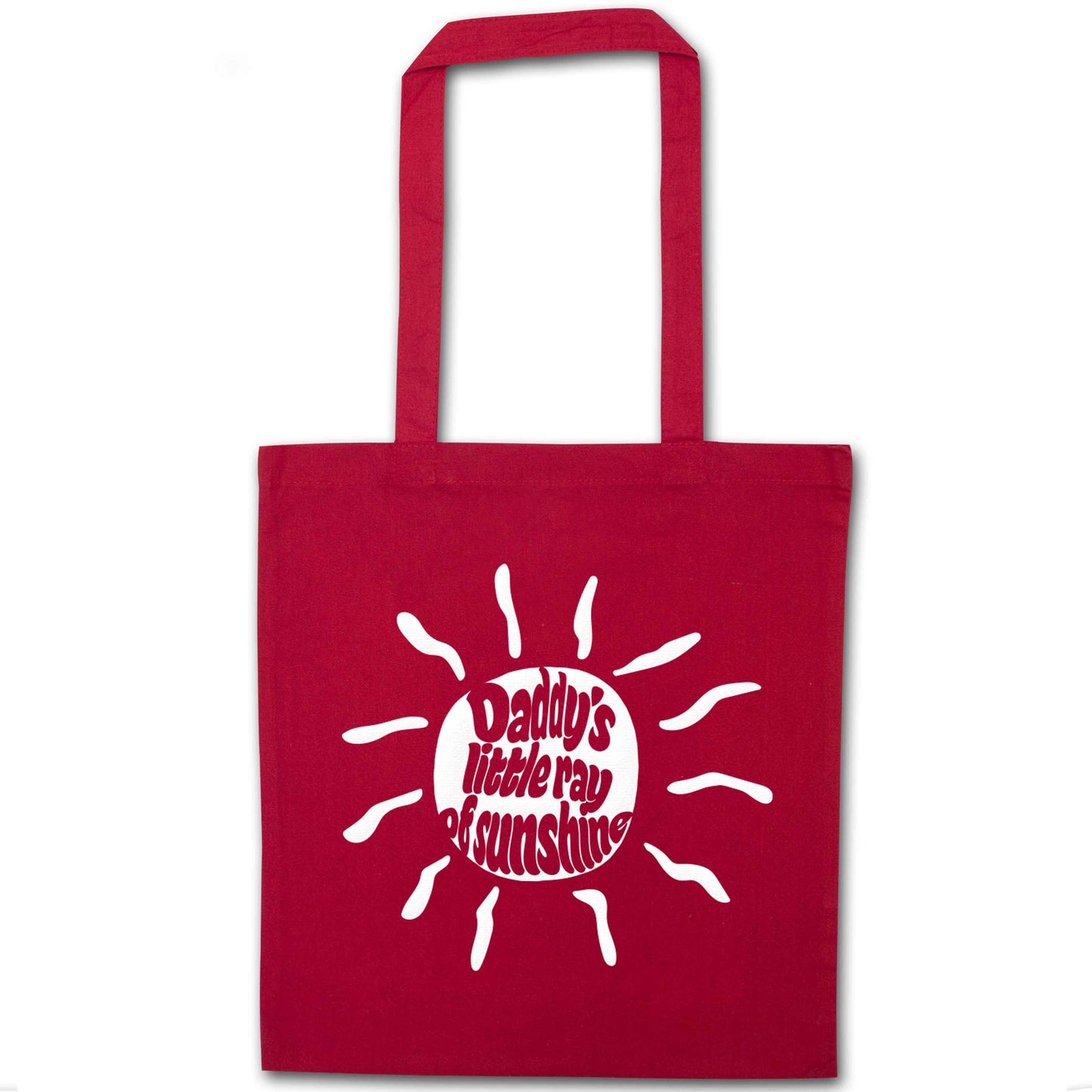 Daddy's little ray of sunshine red tote bag