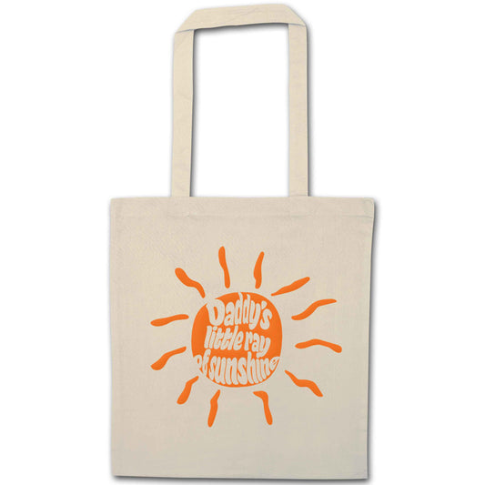 Daddy's little ray of sunshine natural tote bag