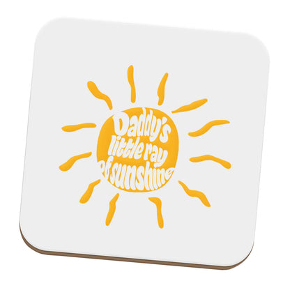 Daddy's little ray of sunshine set of four coasters
