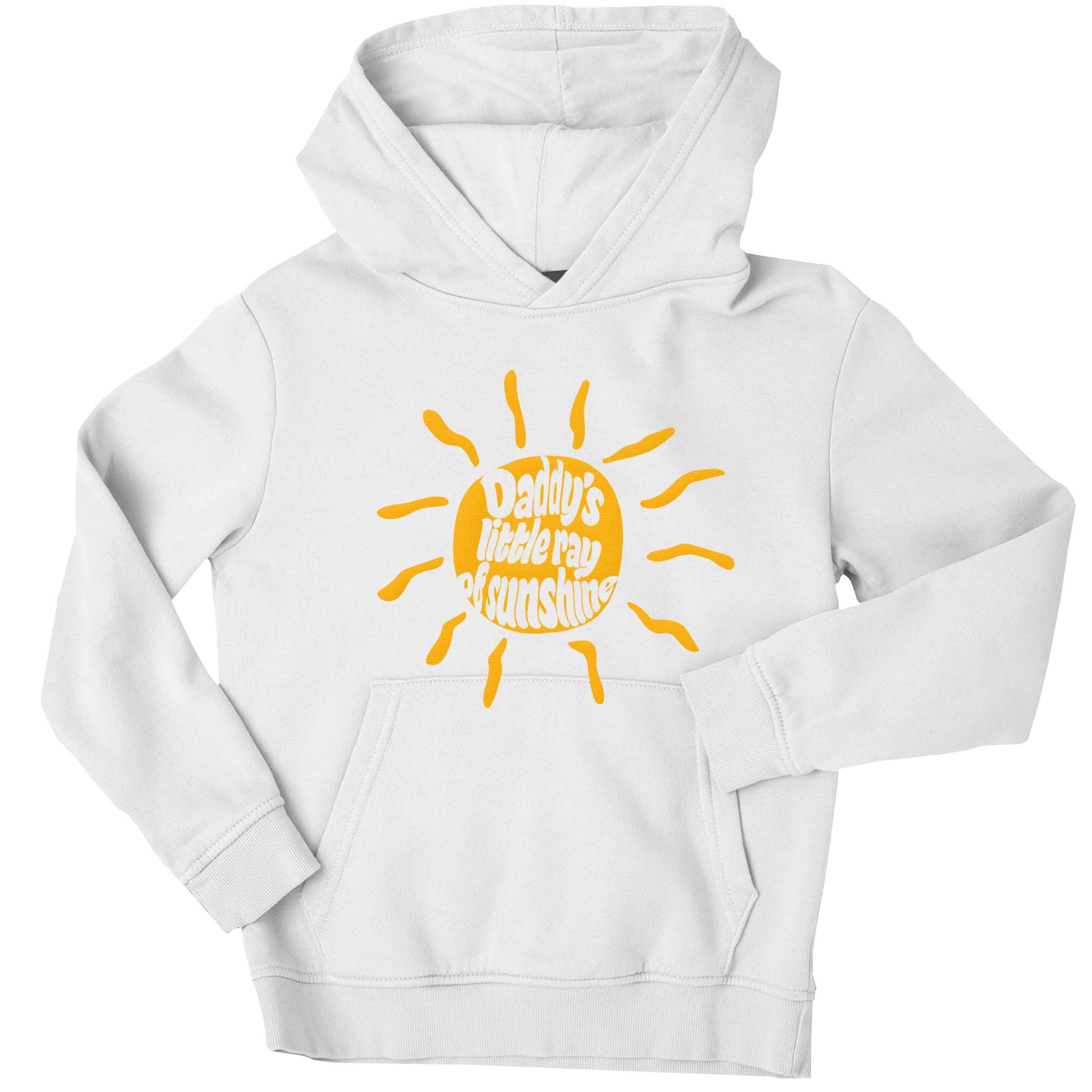 Daddy's little ray of sunshine children's white hoodie 12-13 Years