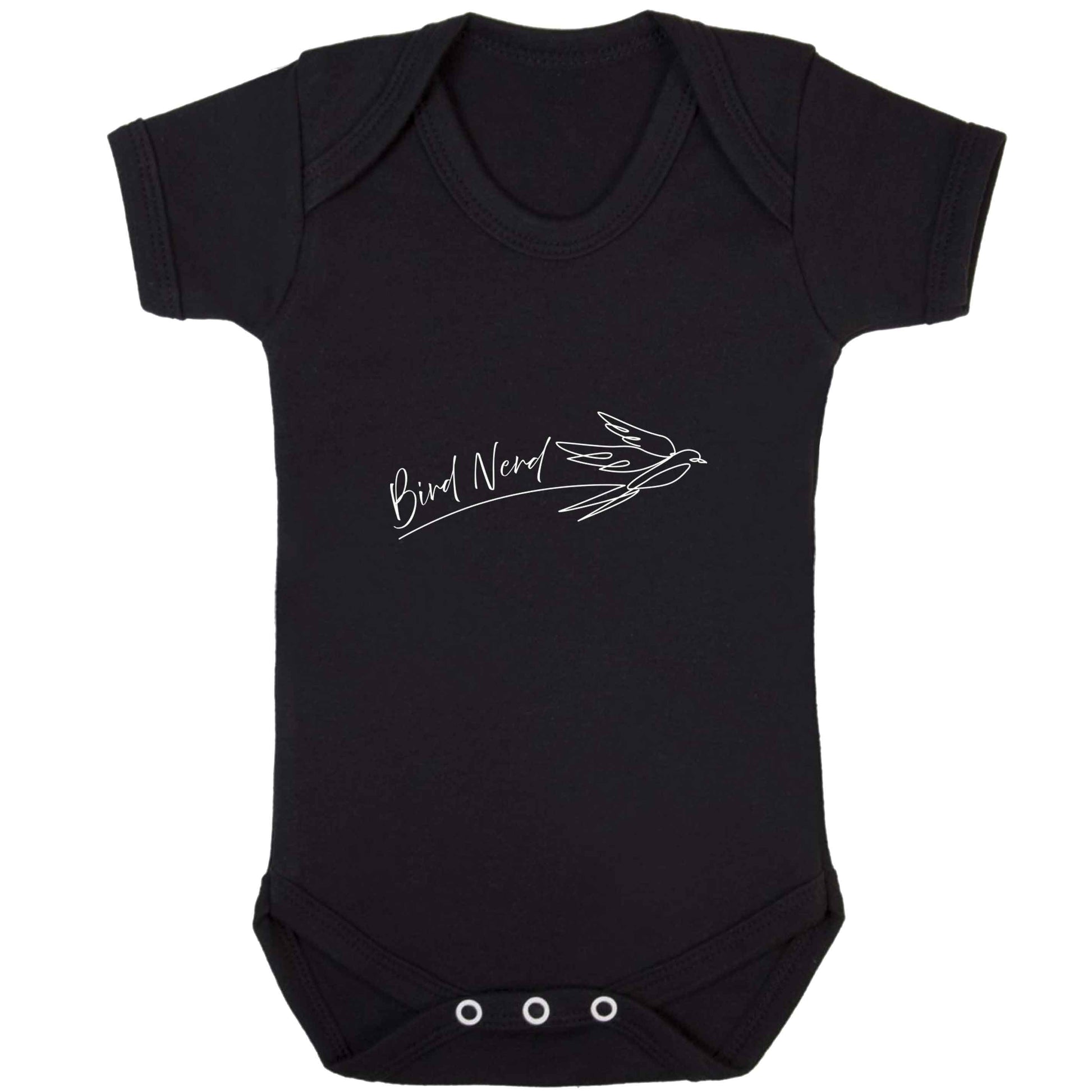 Bird nerd baby bodysuit black 18-24 months