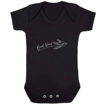 Bird nerd baby bodysuit black 18-24 months