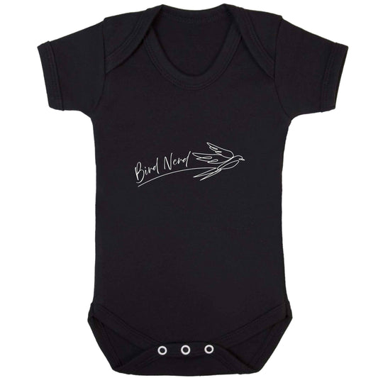 Bird nerd baby bodysuit black 18-24 months