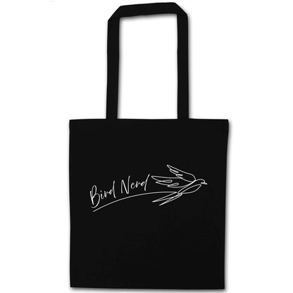 Bird nerd black tote bag