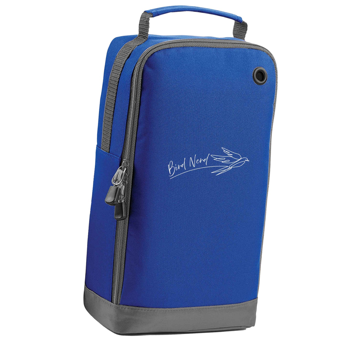 Bird nerd blue sports shoe bag vertical print