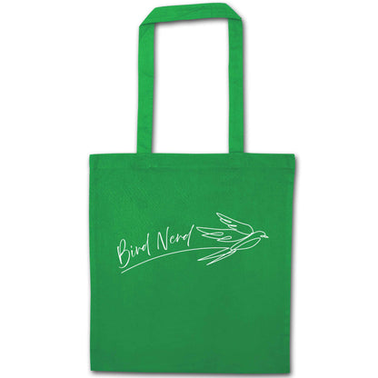 Bird nerd green tote bag
