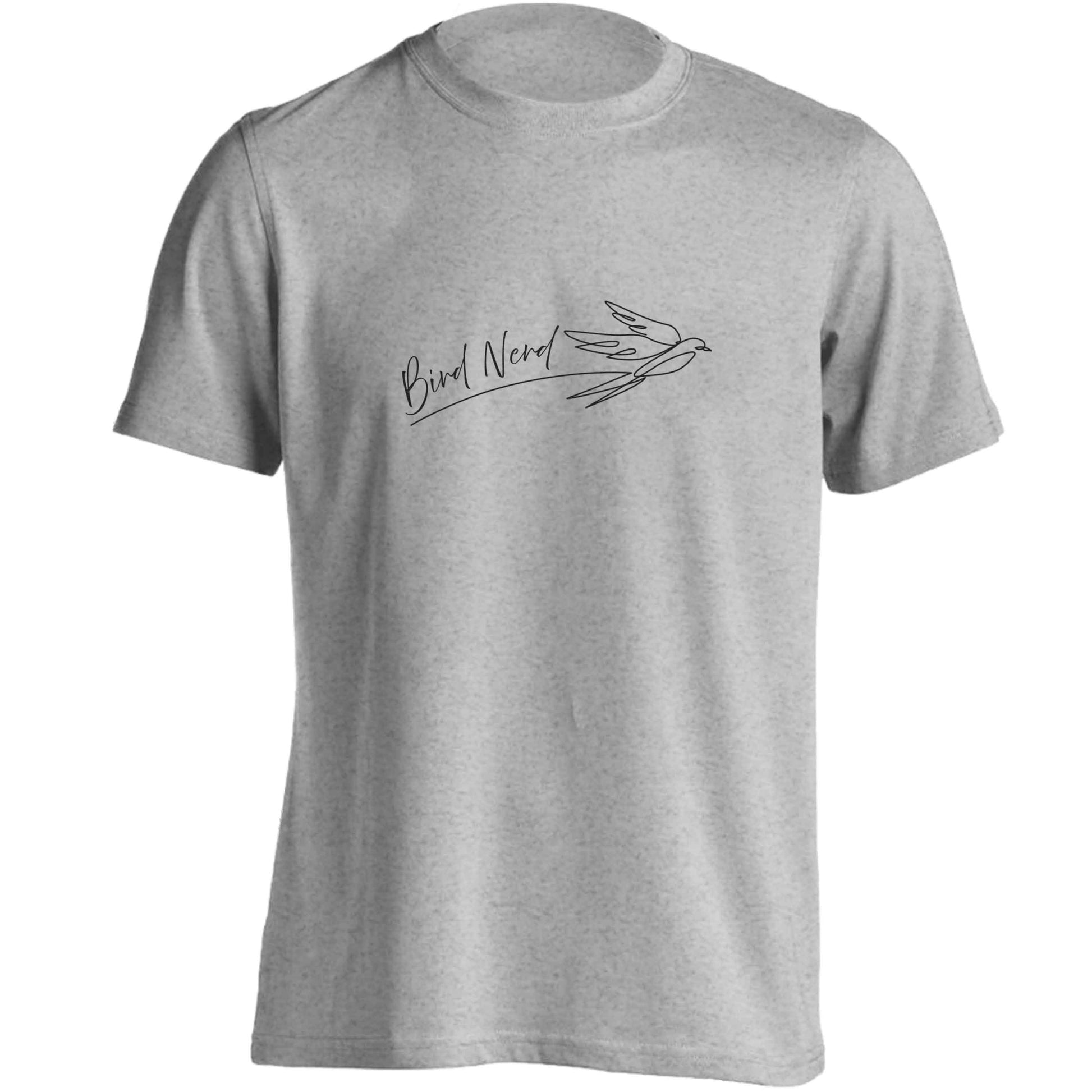Bird nerd adults unisex grey Tshirt 2XL