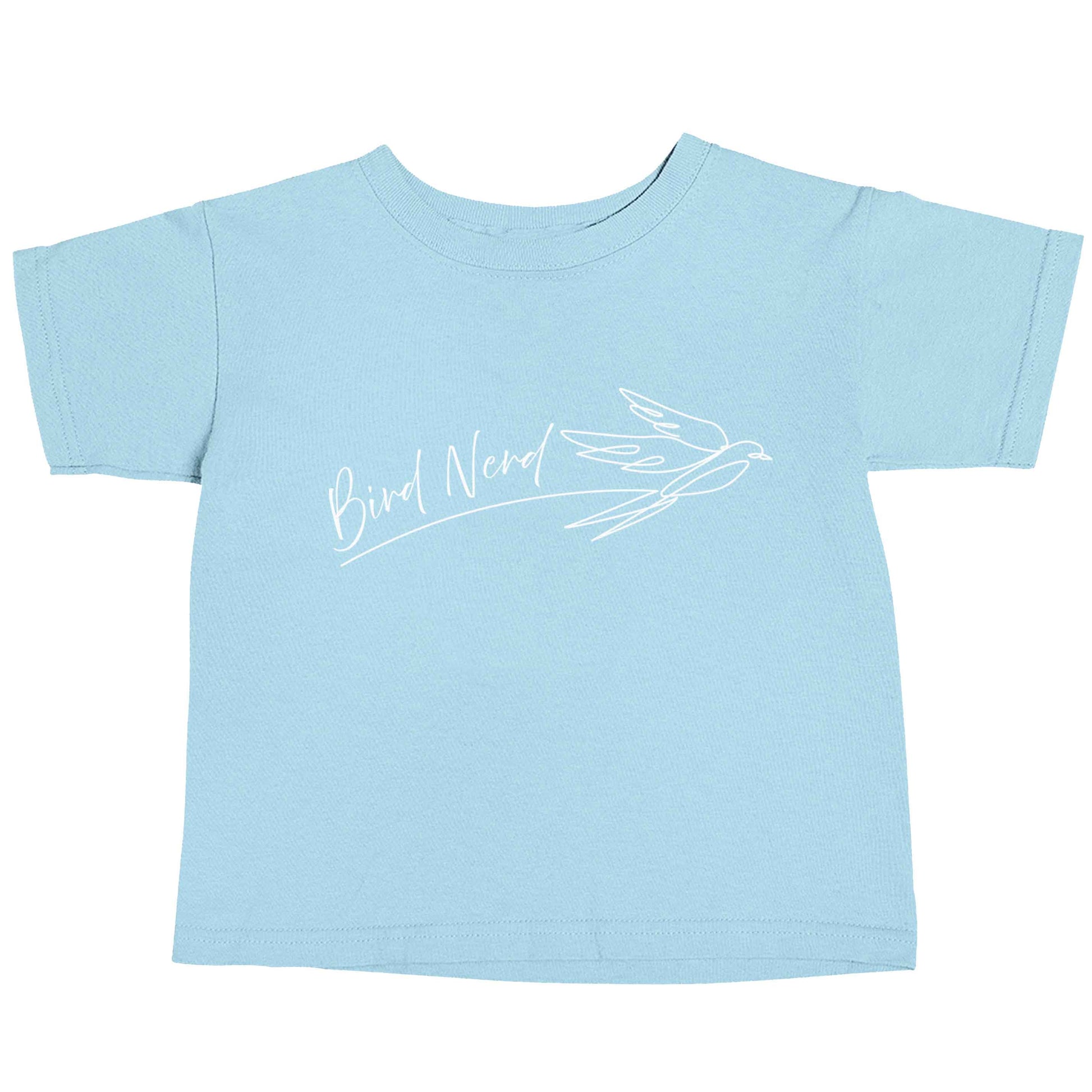 Bird nerd light blue baby toddler Tshirt 2 Years