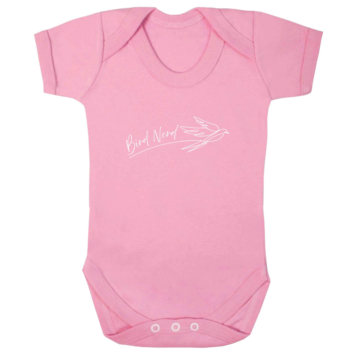 Bird nerd baby bodysuit pale pink 18-24 months