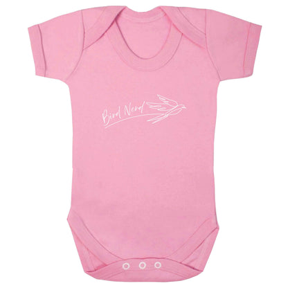 Bird nerd baby bodysuit pale pink 18-24 months