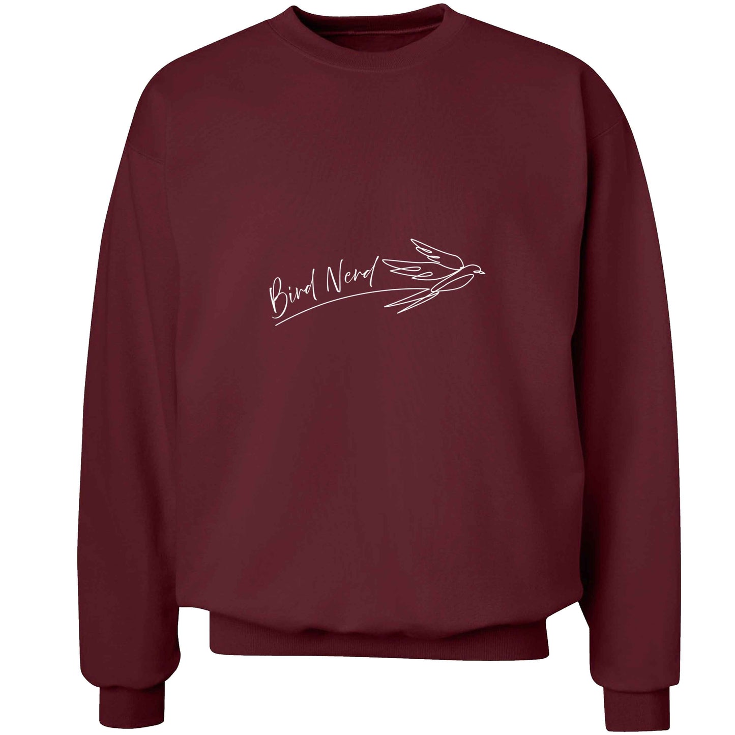 Bird nerd adult's unisex maroon sweater 2XL